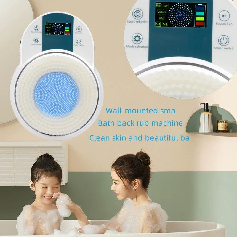 Electric Bath Brushing Machine - 110V-220V Fully Automatic Wall-Mounted Back Bath Brush
