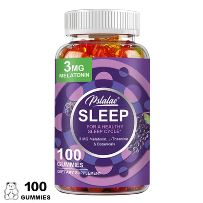 Sleep Gummies with Melatonin - L-Theanine Formula for Stress Relief, Rapid Sleep Aid, and Enhanced Sleep Quality