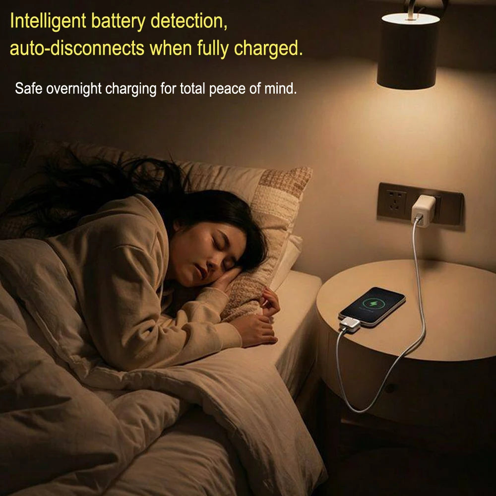 1PC Smart Type-C Charging Adapter,Auto Cut Off When Fully Charged,Universal Separator Charger Overnight Unattended Safe Charging