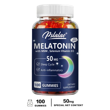 Melatonin Gummies for Sleep Support - 50mg for Enhanced Sleep, Stress Relief, and Vitality Boost