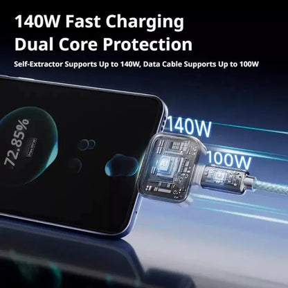 140W Fast Charging Data Cable Automatic Power-Off Full-Capacity Separator for Mobile Phone Charging