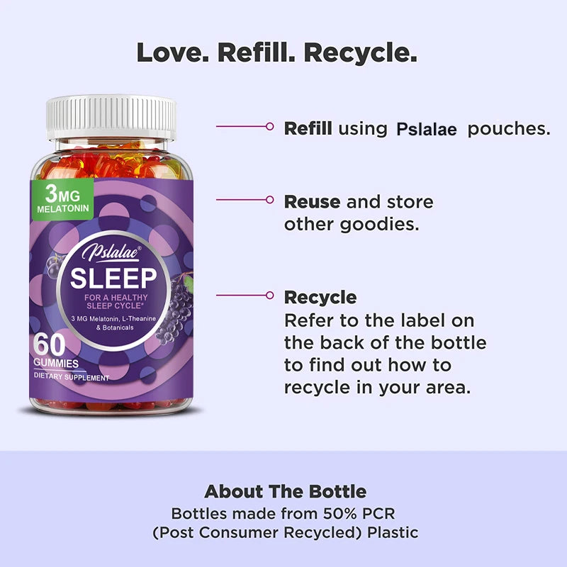 Sleep Gummies with Melatonin - L-Theanine Formula for Stress Relief, Rapid Sleep Aid, and Enhanced Sleep Quality