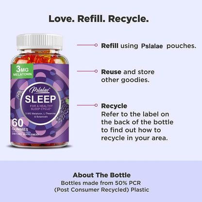 Sleep Gummies with Melatonin - L-Theanine Formula for Stress Relief, Rapid Sleep Aid, and Enhanced Sleep Quality