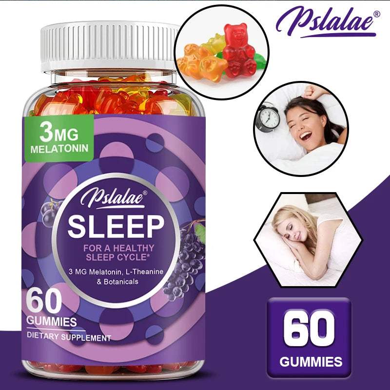 Sleep Gummies with Melatonin - L-Theanine Formula for Stress Relief, Rapid Sleep Aid, and Enhanced Sleep Quality