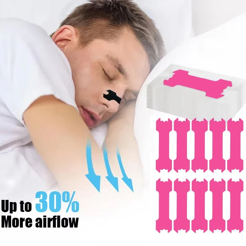 100/50/20PCS Anti Snoring Nose Patch | Pink/Black Extra Strength Nasal Strips for Better Sleep