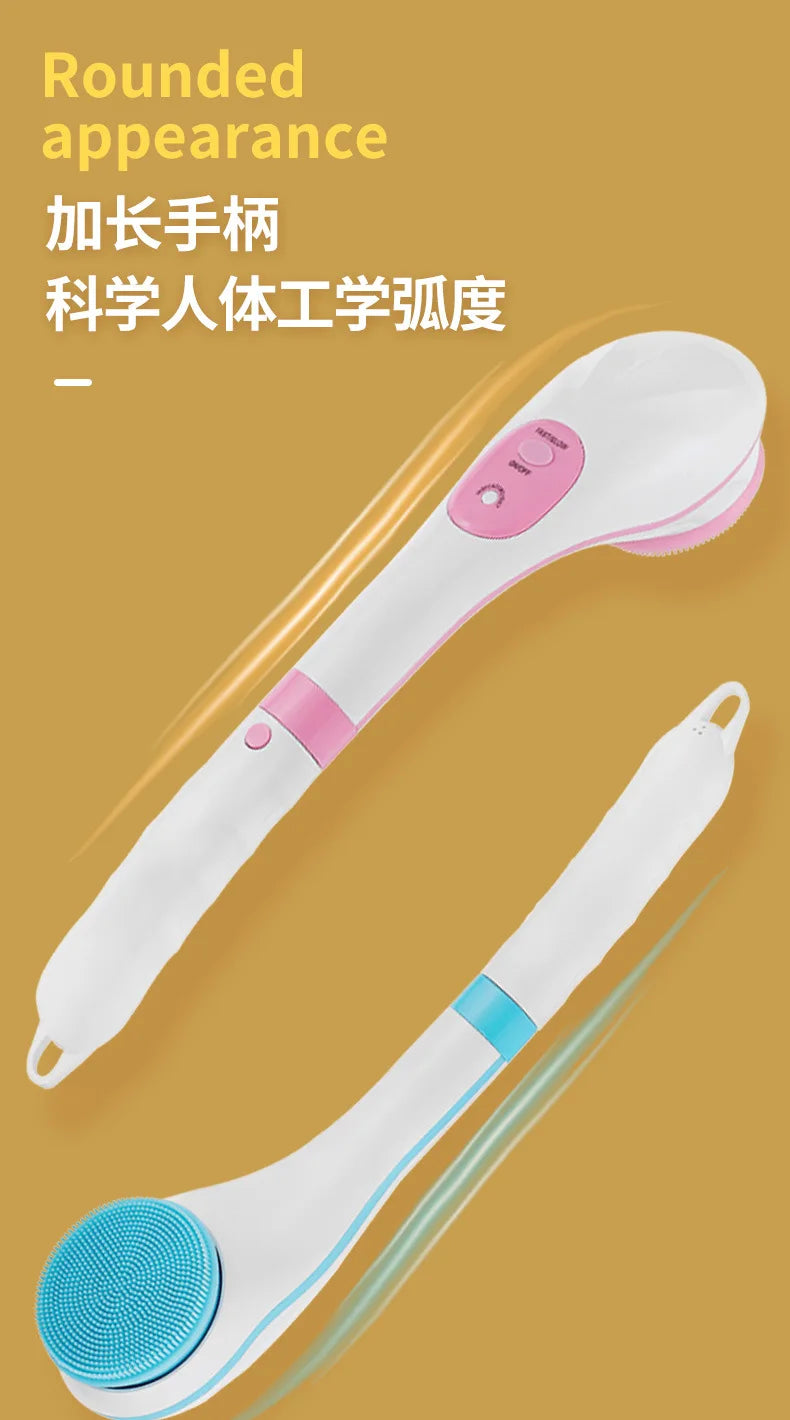 Multifunctional Electric Bath Brush Electric Bath Rubbing Instrument Automatic Waterproof Bath Rubbing Brush With 5 Brush Heads