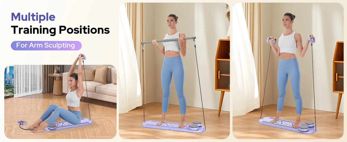 Foldable Pilates Reformer Set 7 in 1 Multi-Purpose pilates equipment  Rayspace Portable Ab Core Trainer Pilates Board