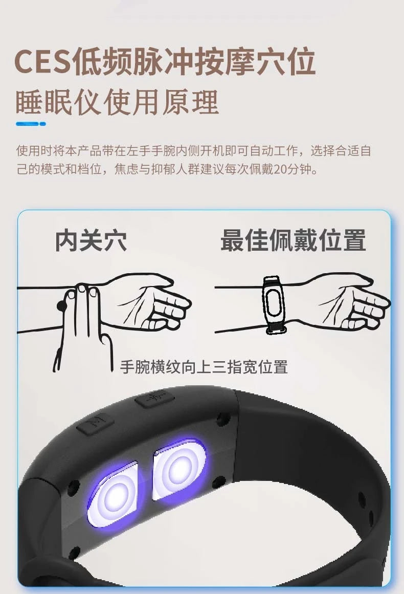 Wearable Sleep Support Device – Adjustable Wristband for Home Use with Bio-Soothing & Sleep Cycle Tracking