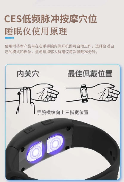 Wearable Sleep Support Device – Adjustable Wristband for Home Use with Bio-Soothing & Sleep Cycle Tracking