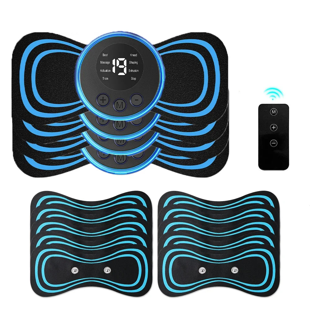 EMS Cervical Spine Massager - Electric Neck Massager with Mini Low Pulse Relaxation Pads for Back, Arms & Legs