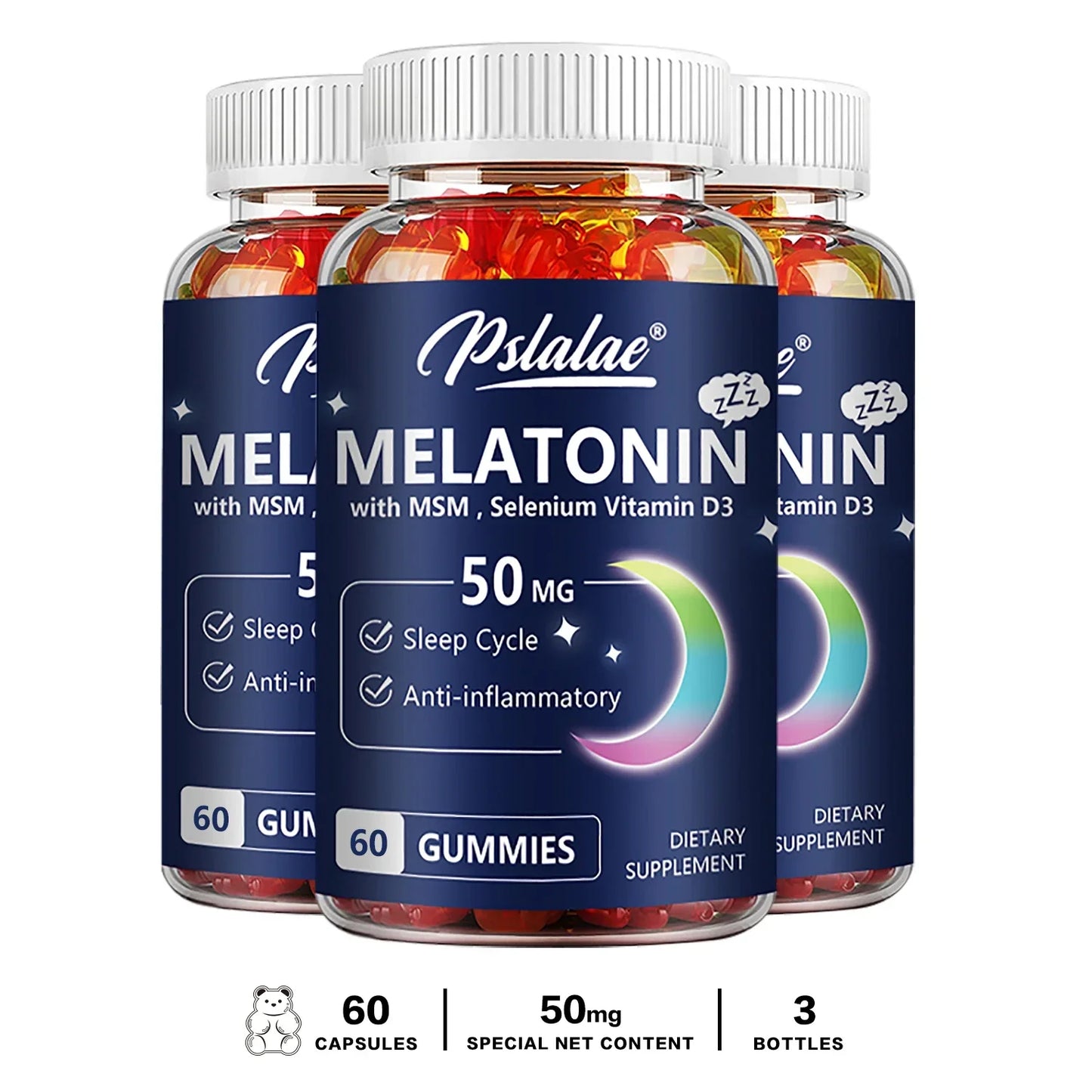 Melatonin Gummies for Sleep Support - 50mg for Enhanced Sleep, Stress Relief, and Vitality Boost