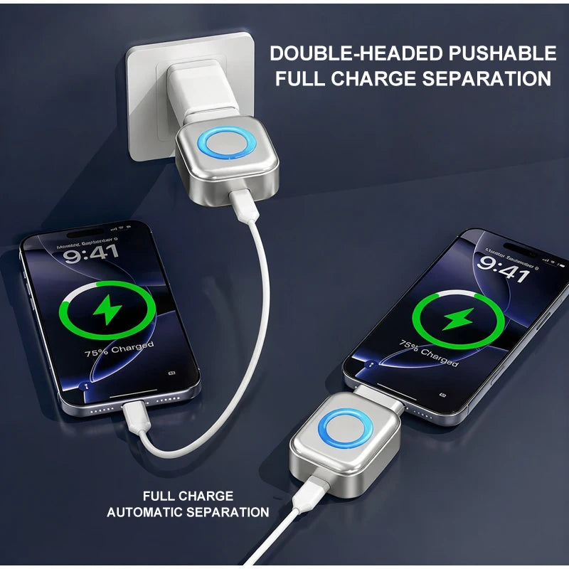 Smart Auto Stop Charging Adapter with Protective Memory Silicone Padding 140w Fast Charging Station Battery Protection Adapter