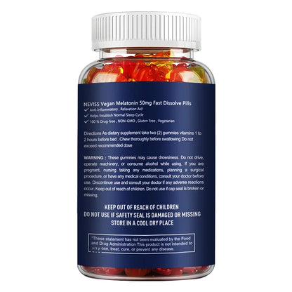 Melatonin Gummies for Sleep Support - 50mg for Enhanced Sleep, Stress Relief, and Vitality Boost