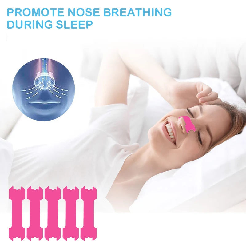 100/50/20PCS Anti Snoring Nose Patch | Pink/Black Extra Strength Nasal Strips for Better Sleep
