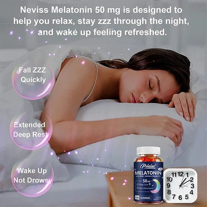 Melatonin Gummies for Sleep Support - 50mg for Enhanced Sleep, Stress Relief, and Vitality Boost