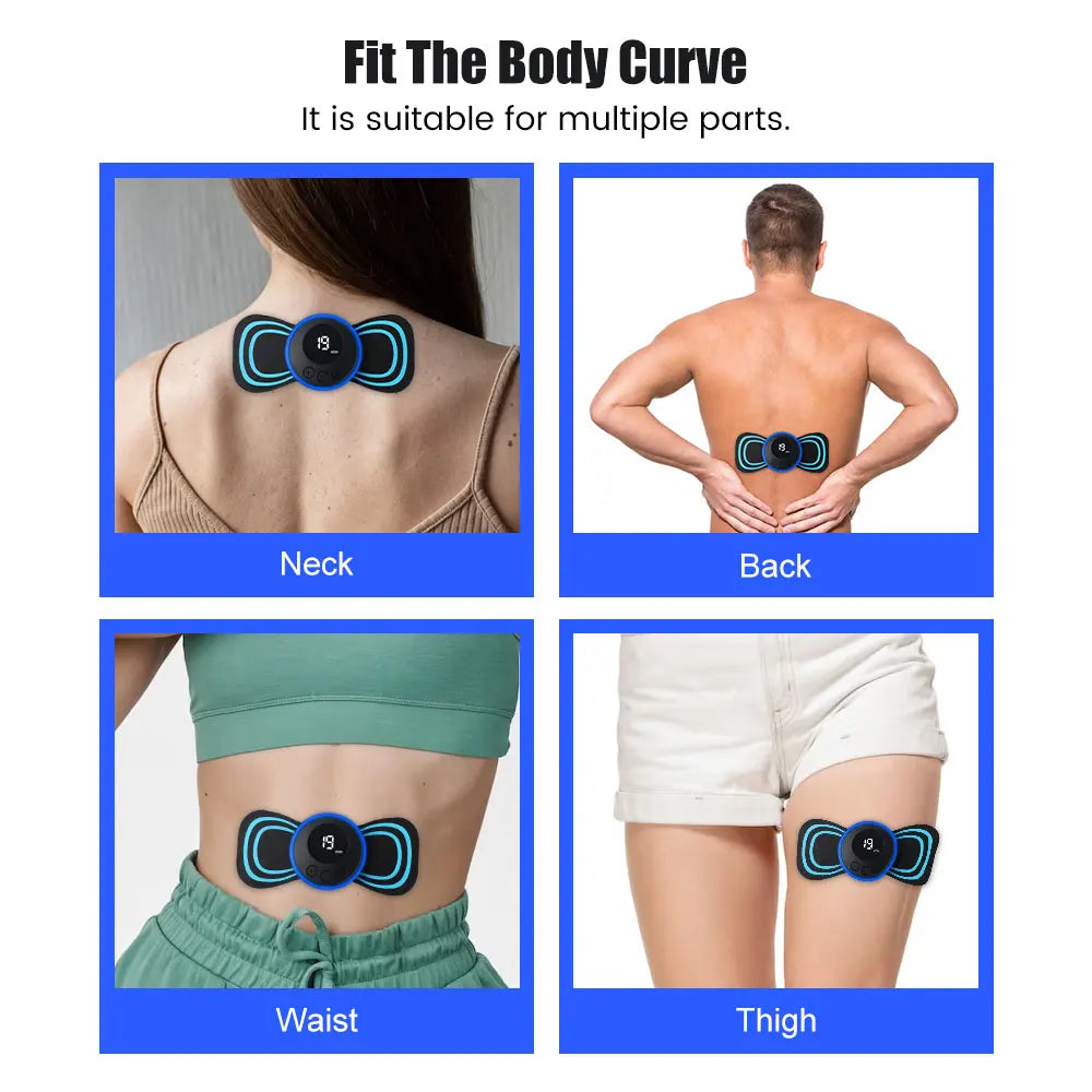 EMS Cervical Spine Massager - Electric Neck Massager with Mini Low Pulse Relaxation Pads for Back, Arms & Legs