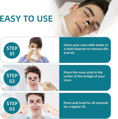 100/50/20PCS Anti Snoring Nose Patch | Pink/Black Extra Strength Nasal Strips for Better Sleep