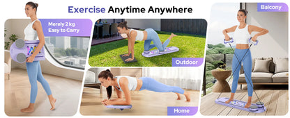 Foldable Pilates Reformer Set 7 in 1 Multi-Purpose pilates equipment  Rayspace Portable Ab Core Trainer Pilates Board