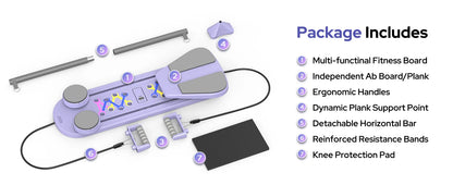Foldable Pilates Reformer Set 7 in 1 Multi-Purpose pilates equipment  Rayspace Portable Ab Core Trainer Pilates Board