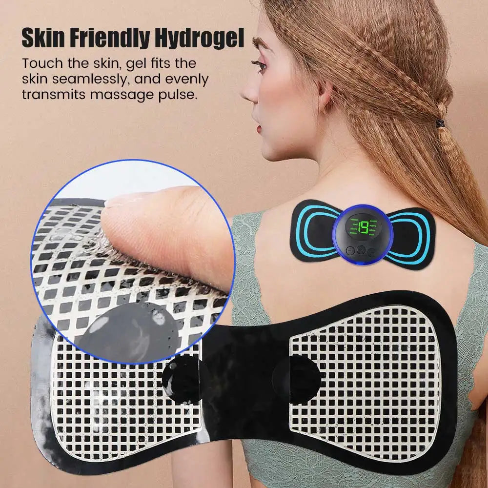 EMS Cervical Spine Massager - Electric Neck Massager with Mini Low Pulse Relaxation Pads for Back, Arms & Legs